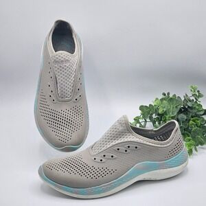 Crocs LiteRide Pacer Slip On Walking Shoes‎ Women's 9 Gray Blue Washable 207632